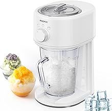 Electric Ice Crusher, Slushy Maker Ice Shaver with Removable Jug for Blending Slushies, Ice Crushing Machine for Snow Cones Slushies Smoothies, and Iced Coffees Frappuccinos (White)