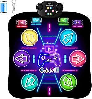 Rechargeable Dance Mat for Kids 3 4 5 6 7 8+ Year Old, 2025 Upgraded Bluetooth Dance Mats Boys Digital Game with Large Capacity Battery, Music Light Up Dancemat Girls Toys for Birthday Gift