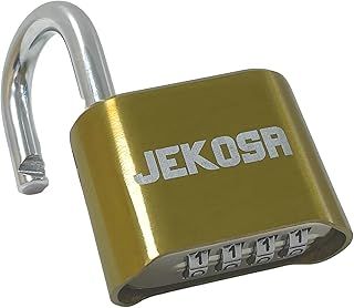 JKC50 [Waterproof] Heavy Duty Combination Padlock Outdoor - [No Key] 4 Digit Code Lock for Sheds, Gates, Lockers, Hasps