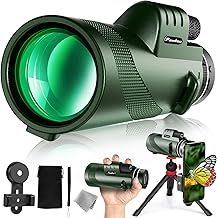 40x60 HD High Power Adult Monocular with Tripod and Smartphone Adapter - Ideal for Birdwatching, Hiking, Traveling Concerts - BAK4 Prism, Clear Colors, Durable and Portable