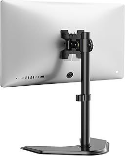 WALI Single Monitor Stand, Free Standing Desk Stand with VESA 75 to 100, Fully Adjustable Mount for Screen up to 32" (MF001), Black