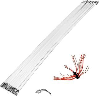 PURMILE Flexible Chimney Sweep Rods 30FT Chimney Cleaning Kit Nylon Sooteater Chimney Cleaning Kit Flexible Brush Head Chimney Sweeping Rods Easy Connecting Chimney Brush with 9 White Rods