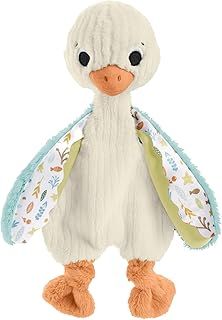 Fisher-Price Baby Sensory Toy Snuggle Up Goose Plush Toy with Jingles for Newborns, Machine Washable, HRB16