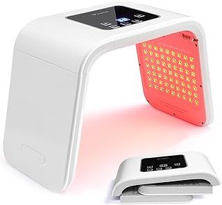 LED Face Light Therapy Mask, 7 Colors and Cyclic Colors LED Mask Light Therapy, Folding Red Light Therapy Mask for Skincare