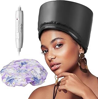 Hair Steamer Cap for Deep Conditioning, Heat Cap for Hair Treatment, Steam Cap for Afro Hair Deep Conditioning, Hair Spa Care Home Use, 2 Temperature Modes