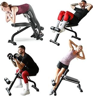 LifePro Multipurpose Roman Chair - Foldable Back Extension Bench & Ab Bench Workout Chair- Versatile At-Home Hyperextension Bench & Ab Chair for Whole-Body Training