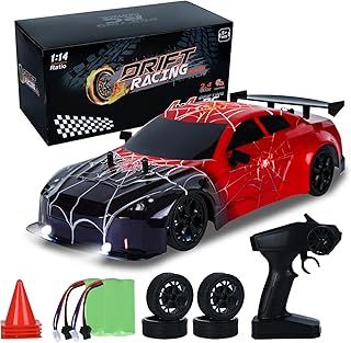 iBlivers Spider RC Drift Car, 1:14 Monster Truck Remote Control Drift Car with Full Proportional Throttle 4WD GT Drift RC Cars with Cool Light Vehicle RC Drifting Cars Gifts Toy for Adults Boys Kids