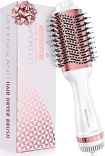 Hair Dryer/ Hot Air Brush with Adjustable Temperature - for Styling Short , Medium & Long Hair - Women Hair Volumizer & Styler - Lily England Heated Hair Dryer