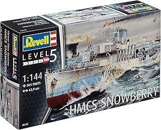 Revell 05132 Flower Class Corvette "HMCS Snowberry" 1:144 Scale Unbuilt/Unpainted Plastic Model Kit, Multi-color, 43.9 cm length