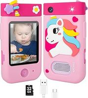 Kids Phone for Girls Boys 2.8IN Touchscreen with Dual Camera Kids Smart Phone Toys MP3 Music Player Touchscreen Learning Toys for Age 3-8 Kids with 32G SD Card(Pink)