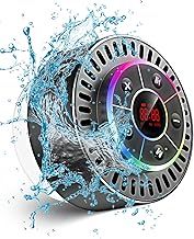 Lorrtta Bluetooth Shower Speaker, IPX7 Waterproof Bluetooth 5.2 Speaker with Vacuum Suction Cup, LED Display/FM Radio/Hands-Free Call/RGB Lights/Rechargeable for Bathroom Party Travel