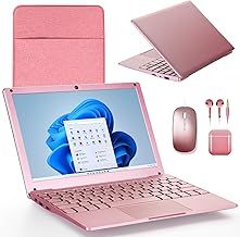Windows 11 Laptop Computer, 8GB RAM 128GB ROM, Intel Celeron Quad-Core Processors, 10" Netbook Computer with WiFi, Webcam and Bluetooth, Mini Laptop with Bag, Mouse, Headphone and Mouse Pad
