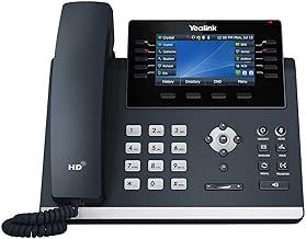 Yealink SIP-T46U Productivity Enhancing IP Power over Ethernet Corded Phone with Optima HD Voice Technology and 4.3 Inch TFT LCD Colour Display with Backlight (480 x 272 Pixel) – Black