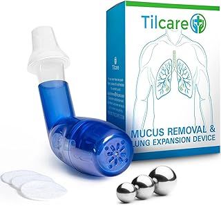 Mucus Relief Cleanser & Lung Expansion Device by Tilcare - Breathing Exerciser for Better Fitness & Sleep - Perfect Treatment Aid for COPD, Asthma, Bronchitis & Cystic Fibrosis - OPEP Flutter Machine