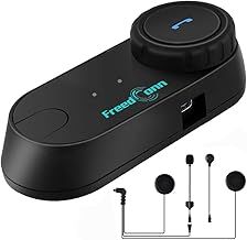 T-comVB Motorcycle Helmet Headset, Waterproof Motorbike Intercom Communication System Bluetooth Headset with BT5.0 Music Sharing, 800m, GPS, FM Radio, MP3 (1 packs with Soft + Hard Mic)