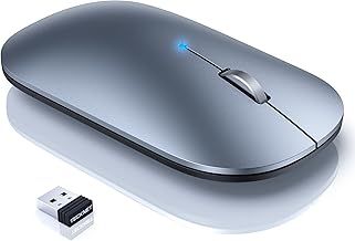 TECKNET Rechargeable Wireless Mouse for Laptop, Three Modes Bluetooth Mouse (BT 5.0/3.0+ 2.4G Wireless), Silent and Ultra Thin Portable Mouse 4000 DPI Compatible for MacBook, Windows, Android iOS