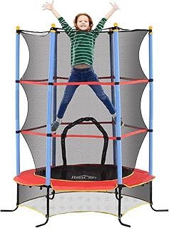 HOMCOM 6FT Kids Trampoline for Toddlers with Safety Net Enclosure Outdoor Indoor for Age 3-10 Years, Blue