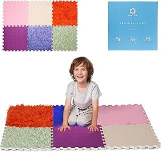 Sensory Mats For Autistic Children | Barefoot Stimulation Mats Kids | Interlocking Sensory Floor Tiles | Multi-Sensory Exploration | Sensory Play Tiles | Sensory Toys for Tactile Play | Orthopedic Mat