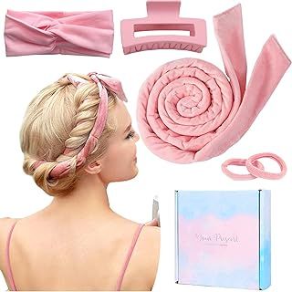 Heatless Curlers Headband For Sleeping Overnight, Heatless Soft Hair Curling Set, No Heat Wave Hair Curlers With Clip Styling Tools For Long Medium Hair