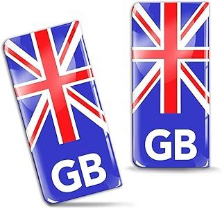 2 x 3D Gel Silicone GB Badge Car Number Plate Self-adhesive Stickers UK Union Jack decals QS 1