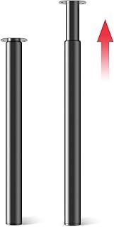 1 Pcs Adjustable Table Legs - Folding Table Leg for Breakfast Bar and Worktop Support Round Tube Height Adjustment 710-1100mm Black