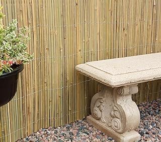 Real Bamboo Slat Fencing Screening Roll for Garden Privacy Outdoor - 4m x 1m
