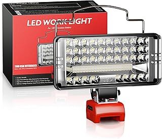 LED Work Light for Milwaukee m18 18v Battery Cordless Spotlight for m18 Battery Job Site Light Tool with Low Voltage Protection and USB & Type C Charger Port [Batteries not Included]