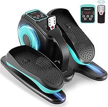 Rollingsurfer Electric Elliptical Machine with Fixed Foot Massage, Under Desk Elliptical Machine for Seniors, Portable Elliptical Trainer, Seated Pedal Exerciser with Remote Control for Teens Adults