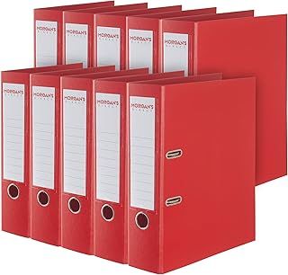 Morgan's Direct Red A4 Lever Arch Files 80mm - Made from PP Covered Board - Pack 10