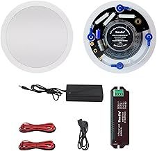 Herdio 6.5 Inches Bluetooth Ceiling Speakers 2 Way 320 Watts Flush Mount Sound Ceiling Speaker For Bathroom Bedroom Home Living Room