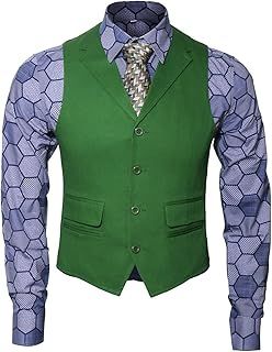Adult Mens Costume Shirt Vest Tie Outfit Suit Set Fancy Dress up Knight Halloween Cosplay Props (Small, Suit)
