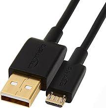 Amazon Basics USB-A to Micro USB Charging Cable, 480Mbps Transfer Speed with Gold-Plated Plugs, USB 2.0, 1.82 m, Black