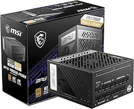 MSI A850G PCIE 5 Gaming Power Supply - Full Modular - 80 Plus Gold Certified 850W- 100% Japanese 105°C Capacitors - Compact Size - ATX PSU
