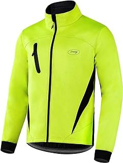 Winter Warm UP Thermal Softshell Cycling Jacket Windproof Waterproof Mens Running Mountain Biking Breathable Reflective Coat