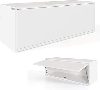 PLATAN ROOM Wall Cupboard Cabinet 100 x 35 x 35 cm Kitchen Folding Cupboard for Bathroom, Hallway, Living Room Wall Cabinet (white matte)