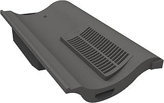 Manthorpe Single Pantile Roof Tile Vent with Pipe Adaptor to Fit Marley Anglia, Redland Fenland, Sandtoft Shire, Slate Grey Textured Finish