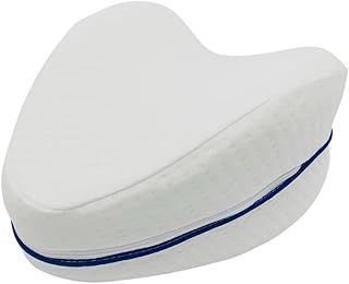 JML Contour Legacy Leg Pillow - Knee Pillow for Sleeping on Side, Ergonomic Tapered Design Supports Hips, Legs and Spine to Help Back Ache, Sciatica and Restless Legs - Memory Foam and Removable Cover