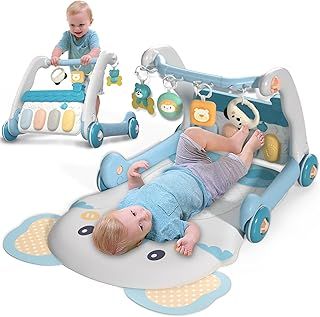 Baby Piano Play Mat Activity Gym and Activity Center Gym, 2 in 1 (Blue)