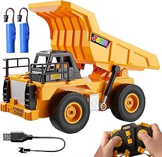 JOYIN Remote Control Dump Truck Toys, 2.4Ghz RC Tractor Toy with Light, Construction Vehicles Toys Car for Boys 3 4 5 6 7 8-12 Year Old, Christmas Birthday Gift Boy Age 3 4 5 6