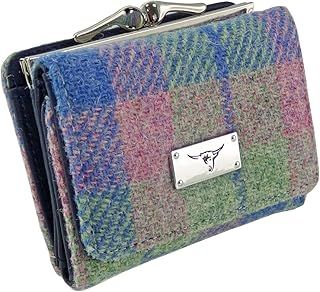 Harris Tweed Ladies Small Unst Purse LB2113 (Colour 135 Blue/PinkTartan)