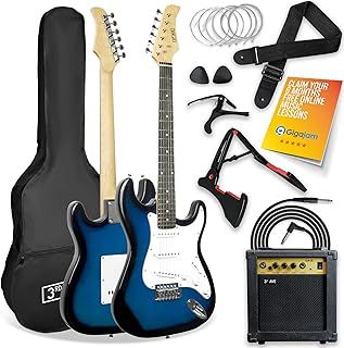 3rd Avenue XF Full Size 4/4 Electric Guitar Ultimate Kit with 10W Amp, Cable, Stand, Gig Bag, Strap, Spare Strings, Picks, Capo – Blue