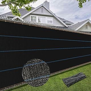 BeGrit Garden Privacy Fence Screening 5m x 2m Privacy Netting 90% HDPE Windbreak Netting Garden Privacy Protective Screens Tear-Resistant Shading Net with Cable Ties for Outdoor Plants Backyard Black