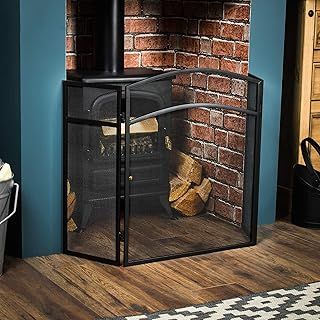 Milton Fire Screen Spark Guard Arched, Metal, Black