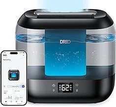 Dreo Smart Humidifier for Bedroom, 4L Cool Mist Humidifier for Home Baby, Humidity Sensor, Auto Mode, 32H Last, Oil Diffuser, 28dB Quiet Ultrasonic Humidifiers for Large Room Indoor, Works with Alexa