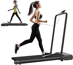 Walking Pad Treadmill Under Desk Treadmill with Led Display and Remote Control, Foldable Walking Running Machine 2 In 1 Treadmill for Home Office Gym, 220 Weight Capacity