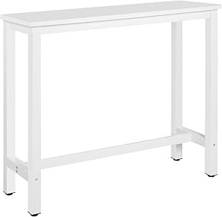 WOLTU Kitchen Bar Table Counter Breakfast Dining Table Black Coffee Table Metal Legs with Footrest for Kitchen Dining Room Conservatory Patio