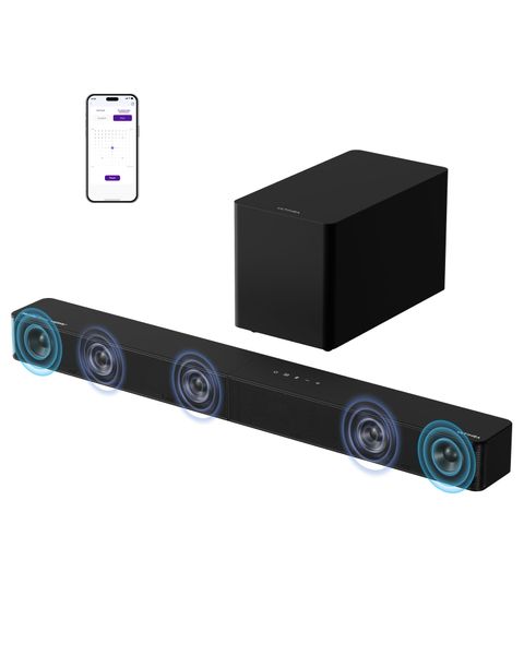 ULTIMEA 5.1CH Soundbar, Dolby Atmos, VoiceMX, BassMX, APP, 340W Sound bar for TV, Home Theater Surround Sound System, Bluetooth 5.4, Poseidon M60 Boom(2025 Model)