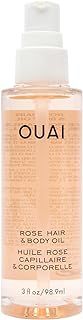 OUAI Rose Hair and Body Oil - Anti-Frizz Hair + Skin Moisturizing Spray for Adding Shine and Perfume All Over - Formulated with Absinthium and Rosehip - 98.9ml