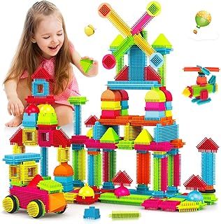 Stickle Bristle Building Blocks Bricks108PCS Toys for 3 4 5 6 Year Old Boys Girls Kids, Enlarge Building Blocks, Safe and Durable Construction Toys for Toddlers Christmas Birthday Gifts