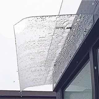 Clear Door Awning Front Door Canopy Outdoor Awning Window Rain Shelter Cover,Polycarbonate Cover Thick 3.5 Mm,Uv Rain Snow Protection Window Garden Canopy,with Hardware (40x90cm/16"x35")